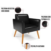 Poltrona Pés Palito Castanho Marisa Corano Preto D03 - D'rossi - 2