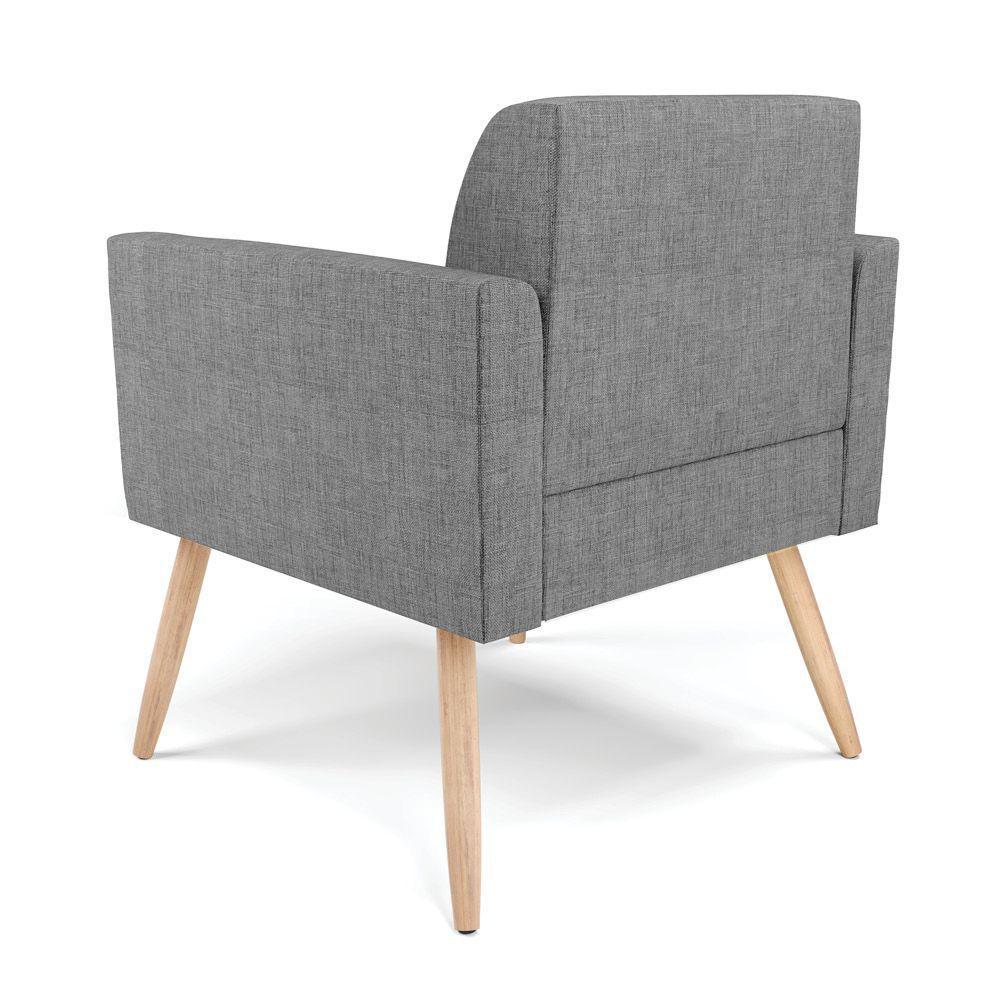 Poltrona Pés Palito Natural Marisa Linho Grafite A26 D03 - D'rossi - 3