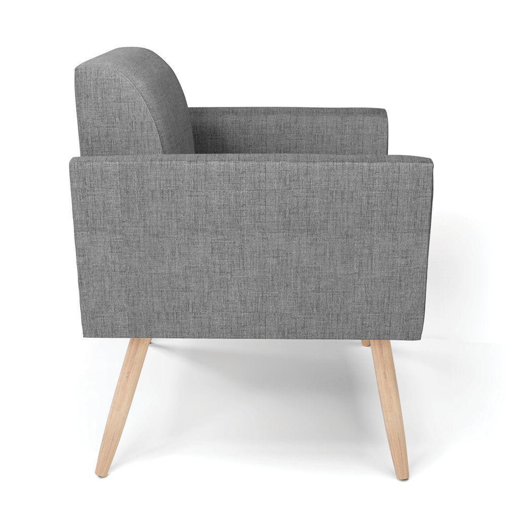 Poltrona Pés Palito Natural Marisa Linho Grafite A26 D03 - D'rossi - 7