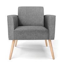 Poltrona Pés Palito Natural Marisa Linho Grafite A26 D03 - D'rossi - 5