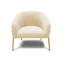 Poltrona Pé De Ferro Dourado Kit 2 Stella Suede D03 - D'rossi Cor Bege - 1