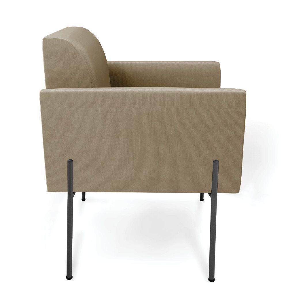 Poltrona Pé De Ferro Preto Para Sala Elisa Suede - D'rossi Cor Marrom Rato - 5