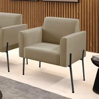 Poltrona Pé De Ferro Preto Para Sala Elisa Suede - D'rossi Cor Marrom Rato - 6