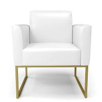 Kit 2 Poltronas Base Industrial Dourado Marisa Corano Branco D03 - D'rossi - 5