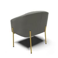 Poltrona Pé De Ferro Dourado Kit 2 Stella Suede D03 - D'rossi Cor Grafite