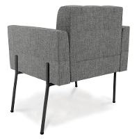 Poltrona Pé De Ferro Preto Para Sala Kit 2 Elisa Linho Grafite A26 D03 - D'rossi