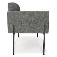 Poltrona Pé De Ferro Preto Para Sala Kit 2 Elisa Linho Grafite A26 D03 - D'rossi - 5