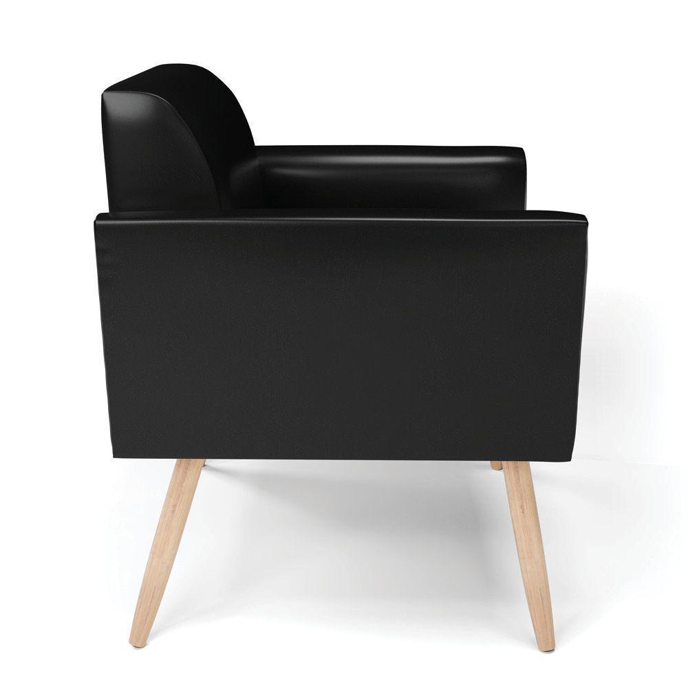 Kit 2 Poltronas Pés Palito Natural Marisa Corano Preto D03 - D'rossi - 7