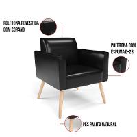 Kit 2 Poltronas Pés Palito Natural Marisa Corano Preto D03 - D'rossi - 2