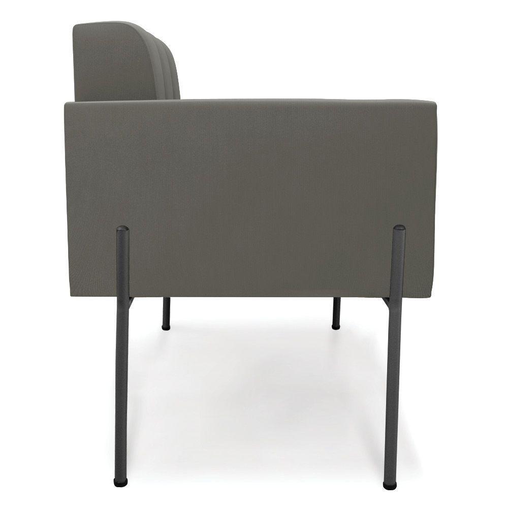 Poltrona Pé De Ferro Preto Para Sala Kit 2 Elisa Suede D03 - D'rossi Cor Grafite - 5