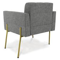 Poltrona Pé De Ferro Dourado Para Sala Kit 2 Elisa Linho D03 - D'rossi Cor A26 Grafite