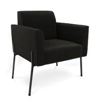 Poltrona Pé De Ferro Preto Para Sala Elisa Suede - D'rossi Cor Preto - 1