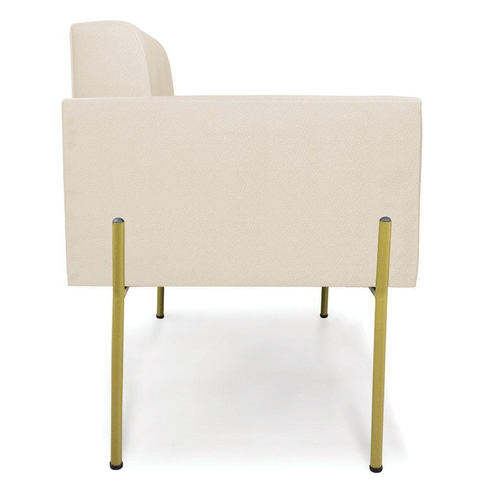 Poltrona Pé De Ferro Dourado Para Sala Elisa Corino D03 - D'rossi Cor Bege - 4