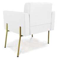 Poltrona Pé De Ferro Dourado Para Sala Elisa Corino D03 - D'rossi Cor Branco