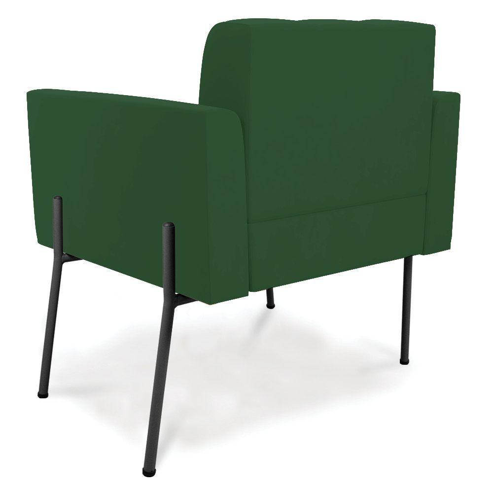 Poltrona Pé De Ferro Preto Para Sala Kit 2 Elisa Veludo D03 - D'rossi Cor Verde - 4