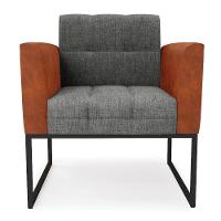 Poltrona Base Industrial Preto Elisa Nozes-linho Grafite A26 D03 - D'rossi - 5