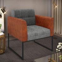 Poltrona Base Industrial Preto Elisa Nozes-linho Grafite A26 D03 - D'rossi - 6