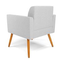 Kit 2 Poltronas Pés Palito Castanho Marisa Linho Cinza A05 D03 - D'rossi