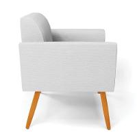 Kit 2 Poltronas Pés Palito Castanho Marisa Linho Cinza A05 D03 - D'rossi - 5