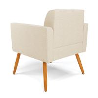 Poltrona Pés Palito Castanho Marisa Linho Bege A19 D03 - D'rossi - 3