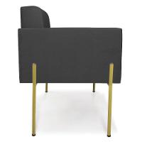 Poltrona Pé De Ferro Dourado Para Sala Kit 2 Elisa Corino Preto D03 - D'rossi - 5