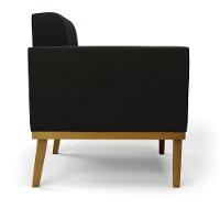 Poltrona Base De Madeira Fixa Castanho Elisa Suede Preto D03 - D'rossi - 7