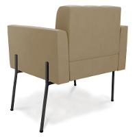 Poltrona Pé De Ferro Preto Para Sala Kit 2 Elisa Suede D03 - D'rossi Cor Marrom Rato