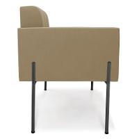 Poltrona Pé De Ferro Preto Para Sala Kit 2 Elisa Suede D03 - D'rossi Cor Marrom Rato - 5