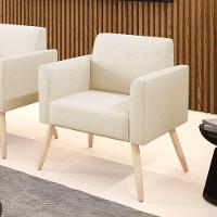 Poltrona Pés Palito Natural Marisa Linho Bege A19 D03 - D'rossi - 5