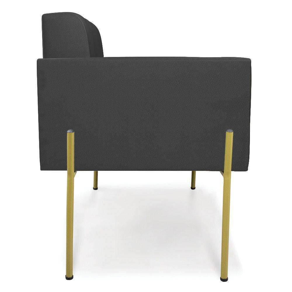 Poltrona Pé De Ferro Dourado Para Sala Elisa Corino Preto D03 - D'rossi - 5