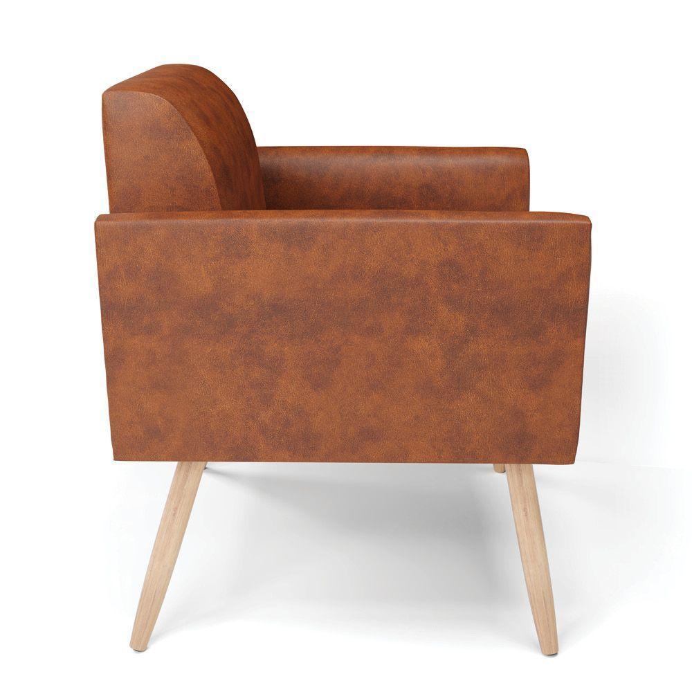 Kit 2 Poltronas Pés Palito Natural Marisa Corano Nozes D03 - D'rossi - 5