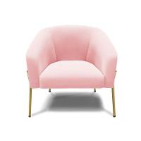 Poltrona Pé De Ferro Dourado Kit 2 Stella Suede Rosa Bebê D03 - D'rossi - 5