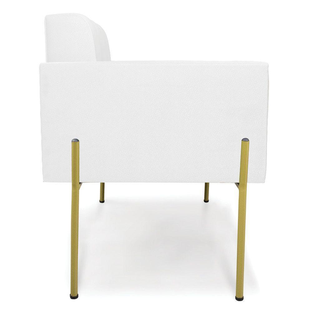 Poltrona Pé De Ferro Dourado Para Sala Elisa Corino Branco D03 - D'rossi - 5