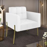 Poltrona Pé De Ferro Dourado Para Sala Elisa Corino Branco D03 - D'rossi - 6