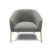 Poltrona Pé De Ferro Dourado Kit 2 Stella Suede Grafite D03 - D'rossi - 5