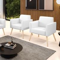 Kit 2 Poltronas Pés Palito Natural Marisa Corano D03 - D'rossi Cor Branco - 6