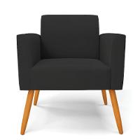 Kit 2 Poltronas Pés Palito Castanho Marisa Veludo Preto D03 - D'rossi - 3