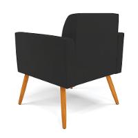 Kit 2 Poltronas Pés Palito Castanho Marisa Veludo Preto D03 - D'rossi