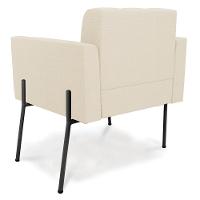 Poltrona Pé De Ferro Preto Para Sala Elisa Linho Bege A19 D03 - D'rossi