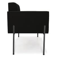 Poltrona Pé De Ferro Preto Para Sala Kit 2 Elisa Suede D03 - D'rossi Cor Preto - 5