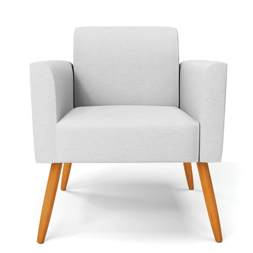 Poltrona Pés Palito Castanho Marisa Linho Cinza A05 D03 - D'rossi - 5