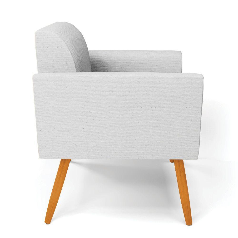 Poltrona Pés Palito Castanho Marisa Linho Cinza A05 D03 - D'rossi - 7