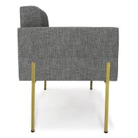 Poltrona Pé De Ferro Dourado Para Sala Elisa Linho D03 - D'rossi Cor A26 Grafite - 5