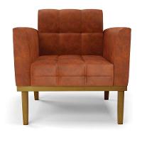 Poltrona Base De Madeira Fixa Castanho Kit 2 Elisa Corano Nozes D03 - D'rossi - 5