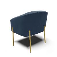 Poltrona Pé De Ferro Dourado Kit 2 Stella Suede Azul Marinho D03 - D'rossi