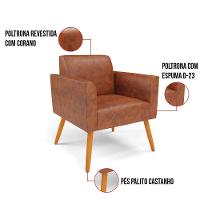 Kit 2 Poltronas Pés Palito Castanho Marisa Corano Nozes D03 - D'rossi - 3