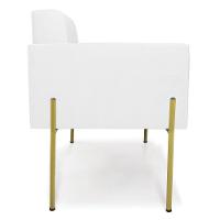 Poltrona Pé De Ferro Dourado Para Sala Kit 2 Elisa Corino D03 - D'rossi Cor Branco - 5