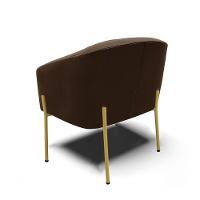 Poltrona Pé De Ferro Dourado Kit 2 Stella Suede D03 - D'rossi Cor Marrom