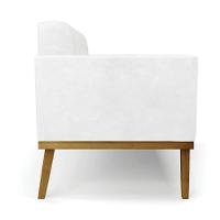 Poltrona Base De Madeira Fixa Castanho Kit 2 Elisa Corano Branco D03 - D'rossi - 7