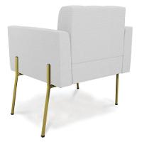 Poltrona Pé De Ferro Dourado Para Sala Kit 2 Elisa Linho D03 - D'rossi Cor A05 Cinza - 3